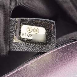 Pre Owned Chanel Purple Iridescent Quilted Leather New Medium Boy Flap Bag