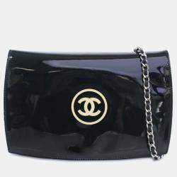 Chanel Black CC Patent Wallet On Chain