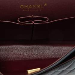 Pre Owned Chanel Black Quilted Leather Medium Classic Double Flap Bag