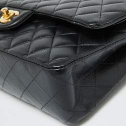 Pre Owned Chanel Black Quilted Leather Medium Classic Double Flap Bag
