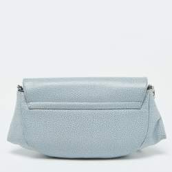 مملوكة مسبقًا Chanel Light Blue Caviar Leather Half Moon Wallet On Chain