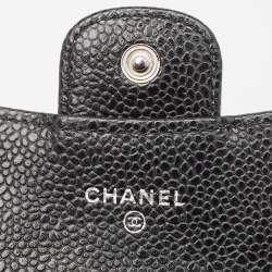 Chanel Black Caviar Leather CC Flap Card Case