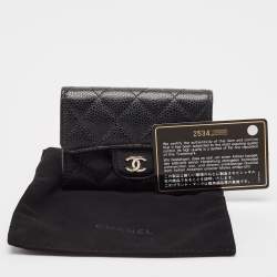 Chanel Black Caviar Leather CC Flap Card Case