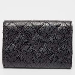 Chanel Black Caviar Leather CC Flap Card Case