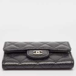 Chanel Black Caviar Leather CC Flap Card Case