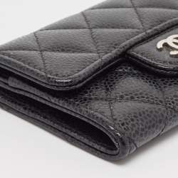 Chanel Black Caviar Leather CC Flap Card Case