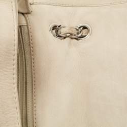 Pre Owned Chanel Light Beige Nubuck Leather Split Pocket Flap Bag