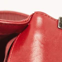 Pre Owned Chanel Red Leather Medium Paris-Edinburgh Celtic Boy Bag