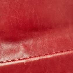 Pre Owned Chanel Red Leather Medium Paris-Edinburgh Celtic Boy Bag