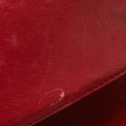 Pre Owned Chanel Red Leather Medium Paris-Edinburgh Celtic Boy Bag