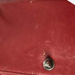 Pre Owned Chanel Red Leather Medium Paris-Edinburgh Celtic Boy Bag