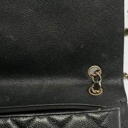 Chanel Black Caviar Quilted Leather Maxi Single Flap Bag