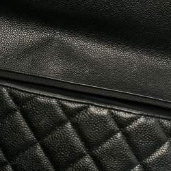 Chanel Black Caviar Quilted Leather Maxi Single Flap Bag