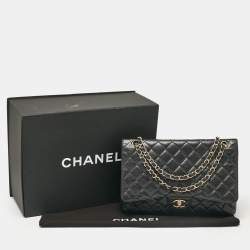 Chanel Black Caviar Quilted Leather Maxi Single Flap Bag
