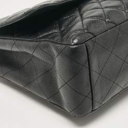 Chanel Black Caviar Quilted Leather Maxi Single Flap Bag