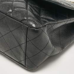 Chanel Black Caviar Quilted Leather Maxi Single Flap Bag