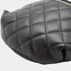 Chanel Black Calfskin Quilted Waist Belt Bag