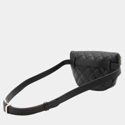 Chanel Black Calfskin Quilted Waist Belt Bag