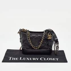 Pre Owned Chanel Black Leather CC Gabrielle Small Hobo