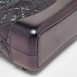Pre Owned Chanel Iridescent Dark Purple Quilted Leather CC Gabrielle Small Backpack
