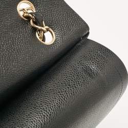 Pre Owned Chanel Black Caviar Quilted Leather Maxi Classic Double Flap Bag