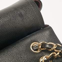 Pre Owned Chanel Black Caviar Quilted Leather Maxi Classic Double Flap Bag