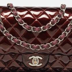 Chanel Brown Patent Leather Medium Classic Double Flap Bag