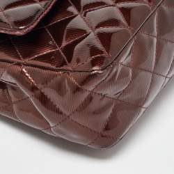Chanel Brown Patent Leather Medium Classic Double Flap Bag