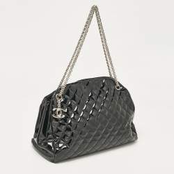 Chanel Black Quilted Patent Leather Large Just Mademoiselle Bag