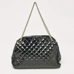 Chanel Black Quilted Patent Leather Large Just Mademoiselle Bag