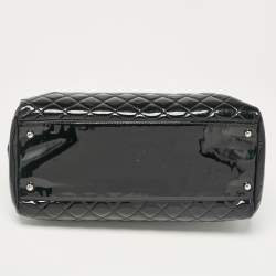 Chanel Black Quilted Patent Leather Large Just Mademoiselle Bag