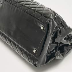 Chanel Black Quilted Patent Leather Large Just Mademoiselle Bag