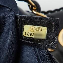 Pre Owned Chanel Navy Blue/Gold Sequins Summer Night Flap Bag