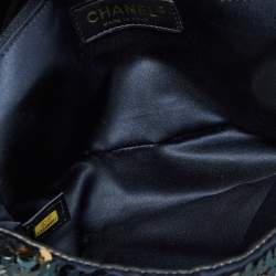 Pre Owned Chanel Navy Blue/Gold Sequins Summer Night Flap Bag