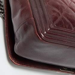 Chanel Burgundy Ombre Quilted Leather Large Boy Flap Bag