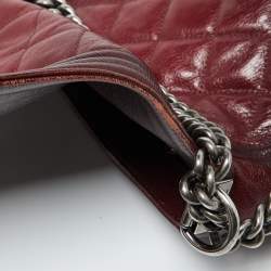 Chanel Burgundy Ombre Quilted Leather Large Boy Flap Bag