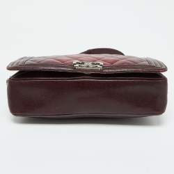 Chanel Burgundy Ombre Quilted Leather Large Boy Flap Bag