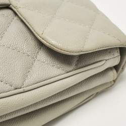 Pre Owned حقيبة شانيل قلاب يربان كومبانيون صغيرة جلد كافيار مبطنة زرقاء ستون