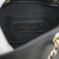 Chanel Black Caviar Skin Matelasse Chain Backpack