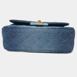 Pre Owned Chanel Blue Denim Matelasse Gradient Shoulder Bag