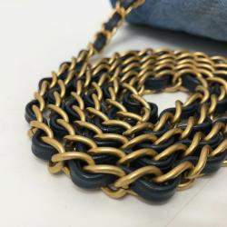 Pre Owned Chanel Blue Denim Matelasse Gradient Shoulder Bag