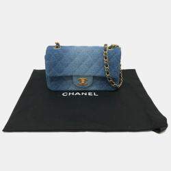 Pre Owned Chanel Blue Denim Matelasse Gradient Shoulder Bag