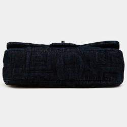 Chanel Indigo Blue Denim Perfume Embroidery Chain Shoulder Bag