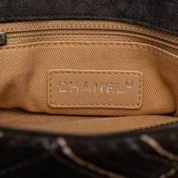 Chanel Grey Suede Leather Wild Stitch Coco Mark Chain Shoulder Bag