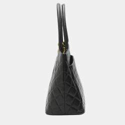 Pre Owned Chanel Matte Black Caviar Skin Reproduction Tote Bag