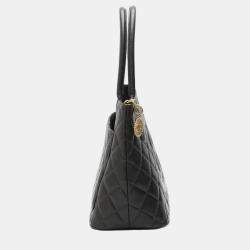 Pre Owned Chanel Matte Black Caviar Skin Reproduction Tote Bag