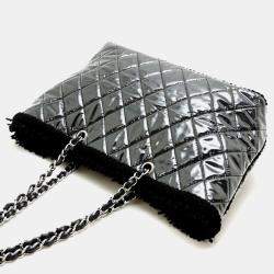 Chanel Black Tweed Fanny Chain Tote Bag