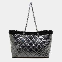 Chanel Black Tweed Fanny Chain Tote Bag