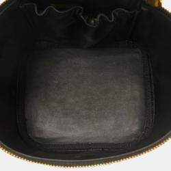 Chanel Black Gold Caviar Skin Coco Mark Handbag