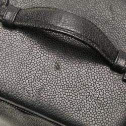 Chanel Black Gold Caviar Skin Coco Mark Handbag
